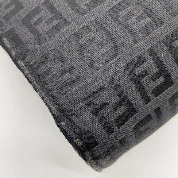 Fendi Zucca Pattern Zucchino Canvas Nylon Black Pouch 80-012625 - Picture 11 of 16